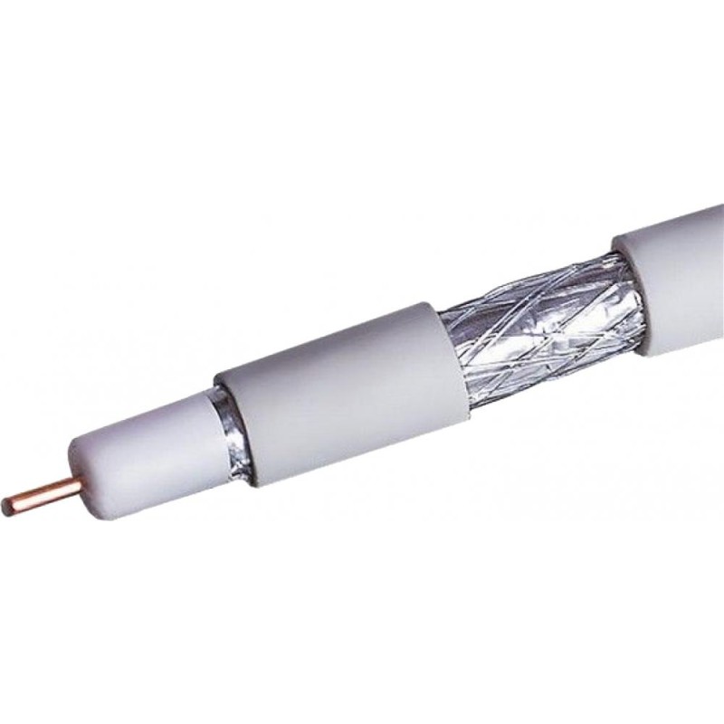 Кабель коаксиальный RG-6 белый CCS 1.02 / Conduct. 21% / Al 64х0.12 / внутренний (RG-6/64 ССS)