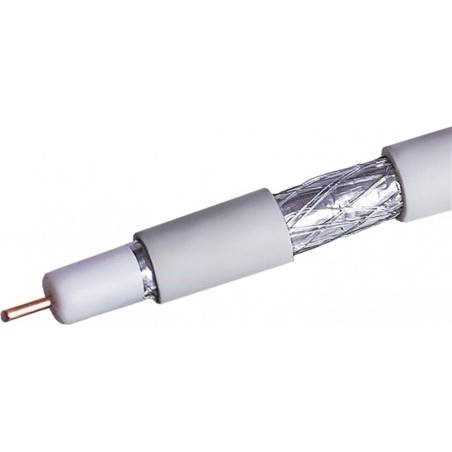 Кабель коаксиальный RG-6 белый CCS 1.02 / Conduct. 21% / Al 64х0.12 / внутренний (RG-6/64 ССS)