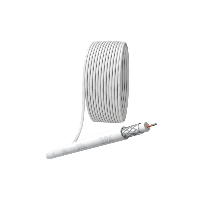 Кабель коаксиальный RG-6U 75 Ом CCS/(оплётка Al 32%) PVC белый 100м SIMPLE Кабель коаксиальный RG-6U 75 Ом CCS/(оплётка Al 32%) PVC белый 100м SIMPLE