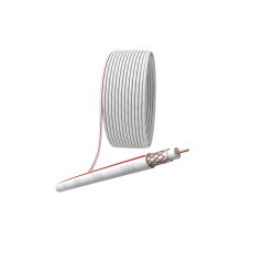 Кабель коаксиальный SAT 50м 75 Ом Cu/(оплётка Cu 75%) PVC цвет белый 100 м