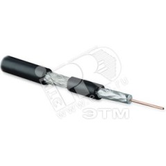 Hyperline COAX-SAT703N-BK-100 Кабель коаксиальный SAT703N, 75 Ом, жила - 17 AWG (1.13 mm, медь,solid), экран - фольга+оплетка (л