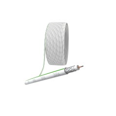 Кабель коаксиальный SAT 703 B75 Ом CCS/(оплётка Al 75%) PVC белый 100м SIMPLE