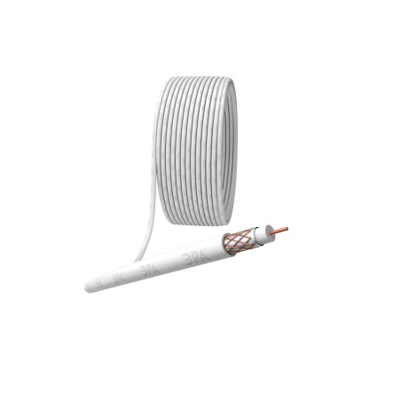 Кабель коаксиальный RG-6U 75 Ом Cu/(оплётка Cu 64%) PVC цвет белый бухта 100 м