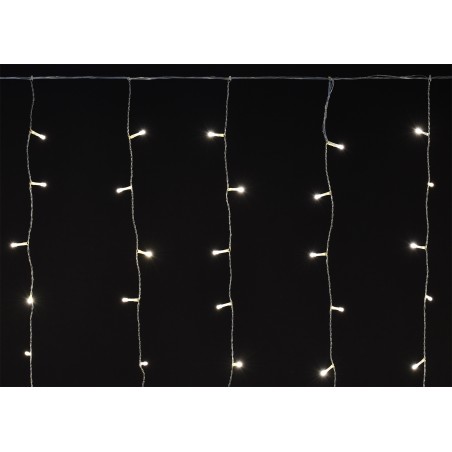 LIGHTING Гирлянда занавес 2х2м 240 светодиодов теплый белый свет IP44 прозрачный шнур 3м 230В транзи