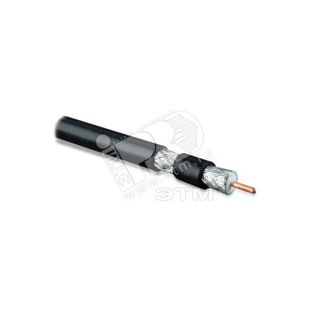 Hyperline COAX-RG11-500 (500 м) Кабель коаксиальный RG-11, 75 Ом, жила - 14 AWG, черный ПВХ (от -20C дo +80C), общий диаметр 10.