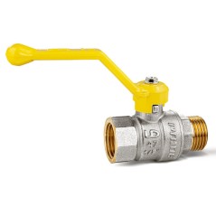 Кран шаровый латунный никелированный 11б27п Ду15 Ру40 (1/2') ВР/НР рычаг GAS