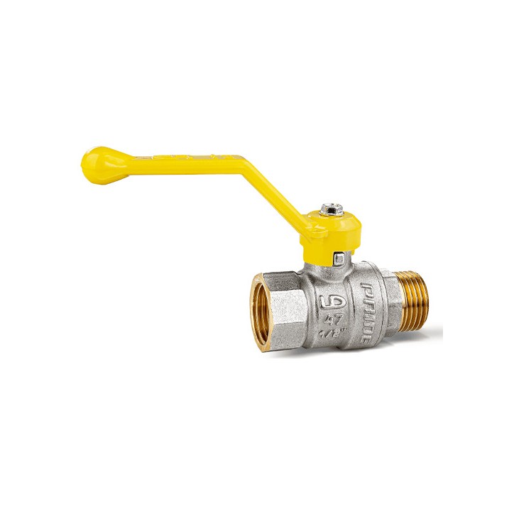 Кран шаровый латунный никелированный 11б27п Ду15 Ру40 (1/2') ВР/НР рычаг GAS