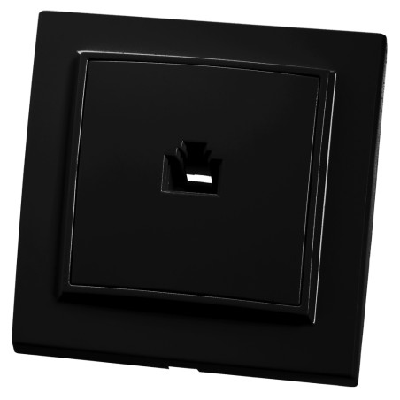 Розетка компьютерная одноместная RJ-45, серия Эрна, черный, Stekker