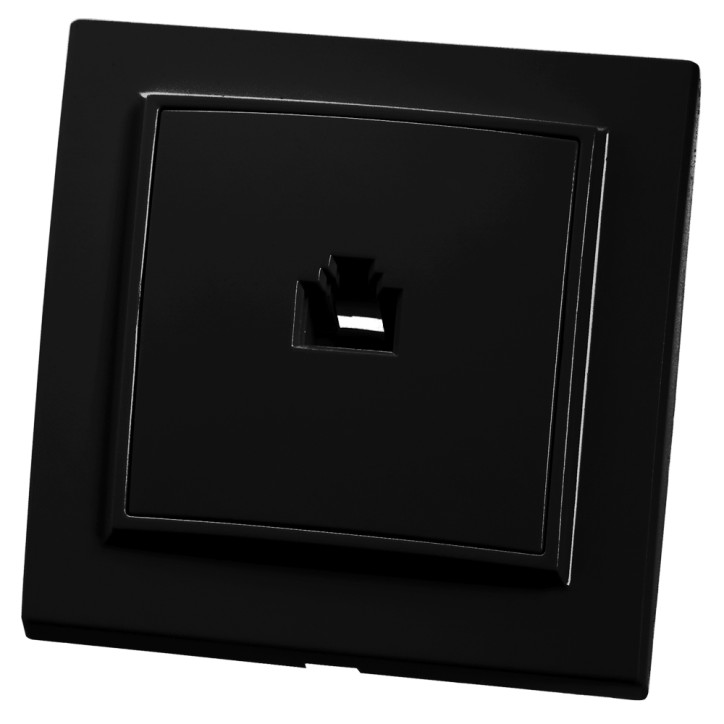 Розетка компьютерная одноместная RJ-45, серия Эрна, черный, Stekker