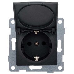 GUSI Ugra МЕХАНИЗМ Розетки одинарной с заземлением с защитной шторкой и крышкой, в комплекте с кожухом IP44 К502, скрытая устано