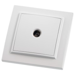 Розетка телевизионная 1-местная, 75 Ом, 5-862МГц, серия Эрна, белый