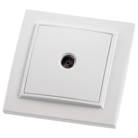 Розетка телевизионная 1-местная, 75 Ом, 5-862МГц, серия Эрна, белый