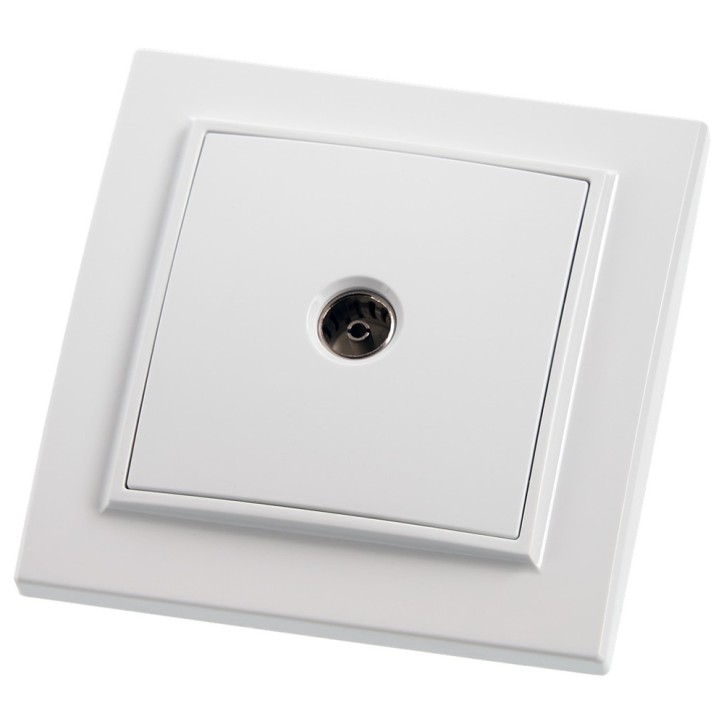 Розетка телевизионная 1-местная, 75 Ом, 5-862МГц, серия Эрна, белый