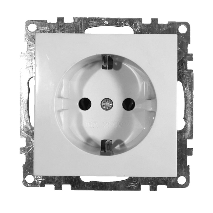 Розетка электрическая 1-местная с/з (механизм), серия Катрин, GLS16-7110-01, белый Розетка электрическая 1-местная с/з (механизм), серия Катрин, GLS16-7110-01, белый