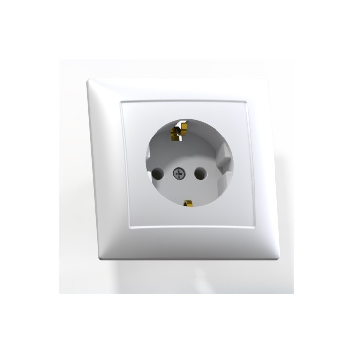 СЕЛЕНА Розетка скрытой установки одноместная с заземляющим контактом РС16-370, белый