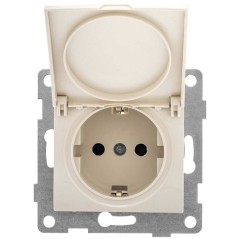 GUSI Bravo МЕХАНИЗМ Розетки одинарной с заземлением с защитной шторкой и крышкой, в комплекте с кожухом IP44 К502, скрытая устан