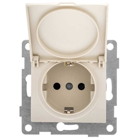 GUSI Bravo МЕХАНИЗМ Розетки одинарной с заземлением с защитной шторкой и крышкой, в комплекте с кожухом IP44 К502, скрытая устан