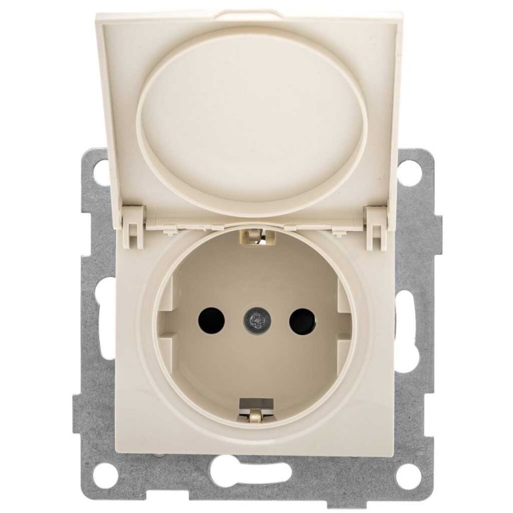 GUSI Bravo МЕХАНИЗМ Розетки одинарной с заземлением с защитной шторкой и крышкой, в комплекте с кожухом IP44 К502, скрытая устан GUSI Bravo МЕХАНИЗМ Розетки одинарной с заземлением с защитной шторкой и крышкой, в комплекте с кожухом IP44 К502, скрытая устан