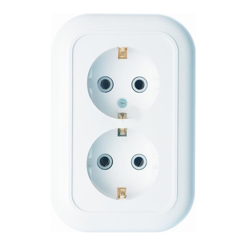 Валентина Розетка 2 поста скрытая с заземлением белый РС16-830