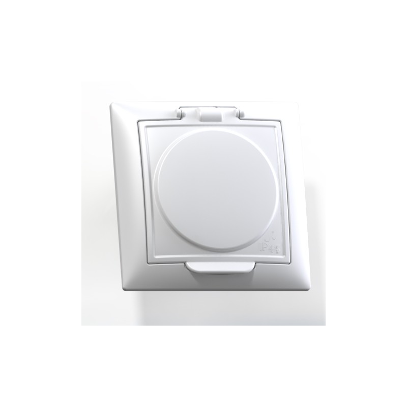 СЕЛЕНА Розетка скрытой установки одноместная с заземляющим контактом, защитной шторкой, крышкой, брызгозащищенная(IP44) РС16-426