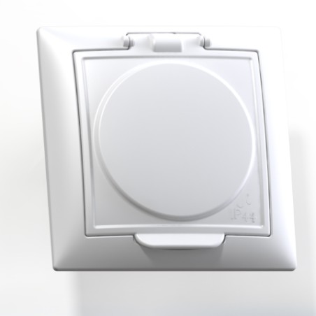 СЕЛЕНА Розетка скрытой установки одноместная с заземляющим контактом, защитной шторкой, крышкой, брызгозащищенная(IP44) РС16-426