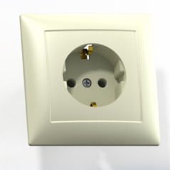 СЕЛЕНА Розетка с заземлением РС16-370 скрытая слоновая кость