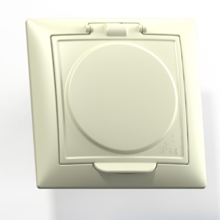 СЕЛЕНА Розетка с заземлением со шторками РС16-426 скрытая слоновая кость