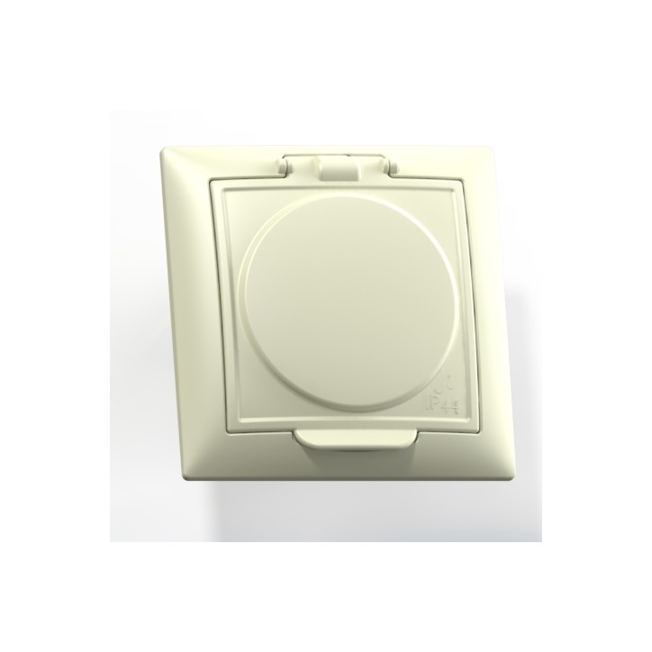 СЕЛЕНА Розетка с заземлением со шторками РС16-426 скрытая слоновая кость