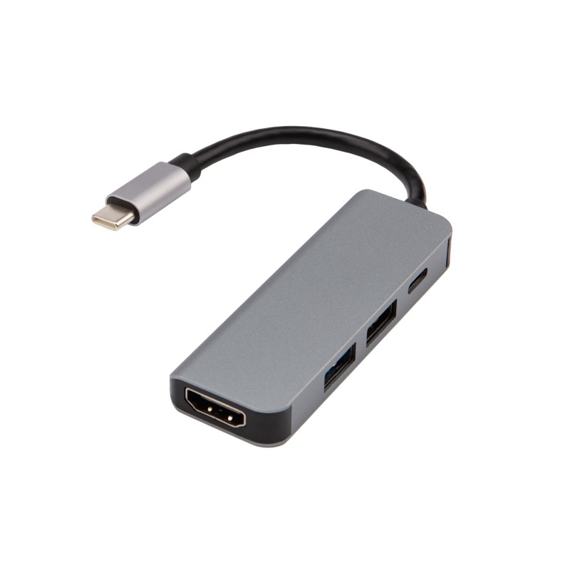 Разветвитель USB Type-C на 4 порта: 1xHDMI, 2xUSB, 1xType-C PD REXANT 18-4151