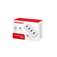 Разветвитель 4 USB-port серебристый REXANT 18-4106