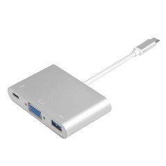 Хаб 3 в 1, USB Type C на VGA, USB 3.0, GCR-AP25