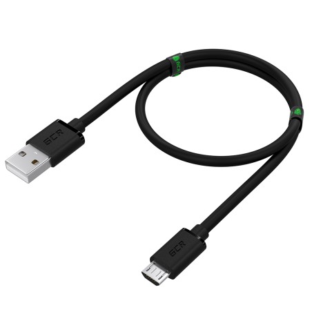 Кабель Micro USB, 0.15 м., черный, быстрая зарядка, GCR-53610