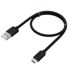 Кабель Micro USB, 1 м., черный, быстрая зарядка, GCR-53606