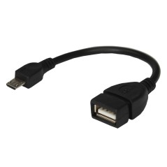 Кабель USB OTG micro USB на USB Кабель 0.15 м черный REXANT 18-1182