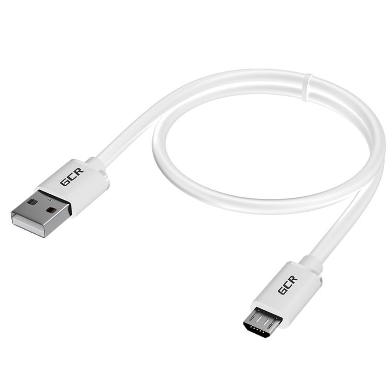 Кабель Micro USB, 1.5 м., белый, быстрая зарядка, GCR-53232