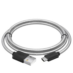 Кабель Micro USB, 1.5 м., черный-прозрачный, быстрая зарядка, GCR-54476