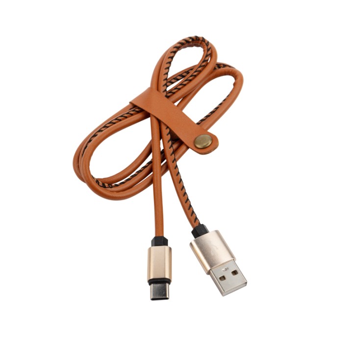 Кабель USB-Type-C, 2A, leather, brown, 1mУстройство зарядное REXANT 18-1897