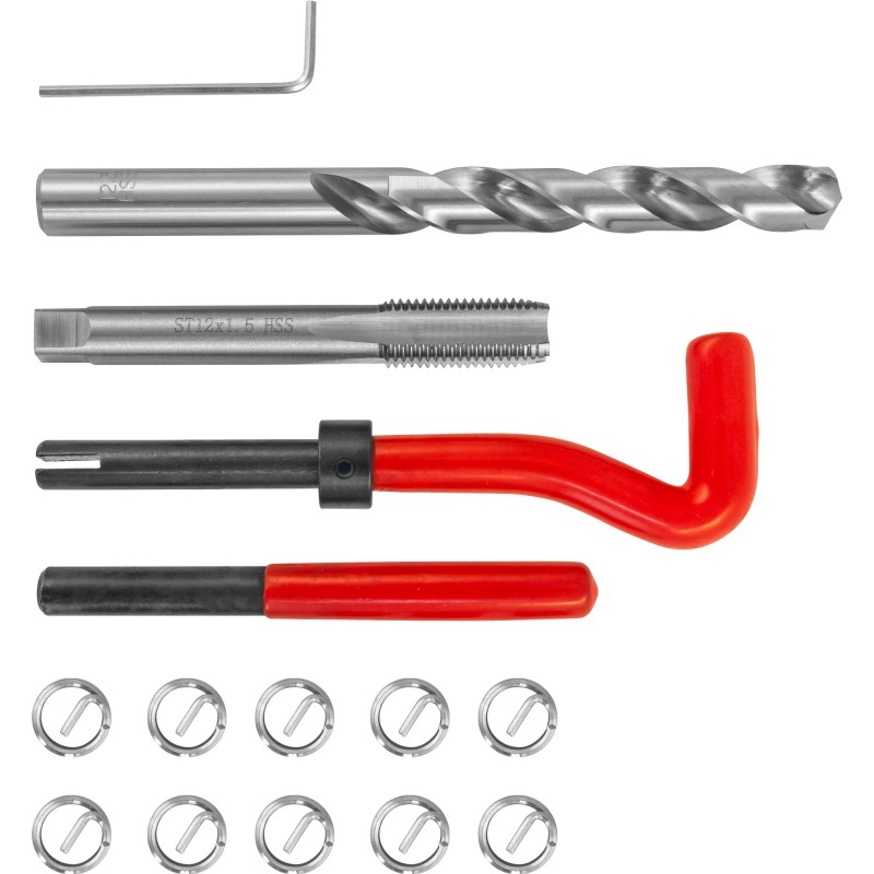 Набор для восстановления резьбы M12x1.5, 15 предметов