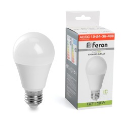 Лампа светодиодная низковольтная LED 15вт 12-24-36-48в Е27 белый