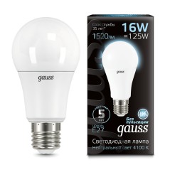 Лампа светодиодная LED 16 Вт 1520 лм 4100К А60 груша нейтральный E27 AC 220В Black Gauss