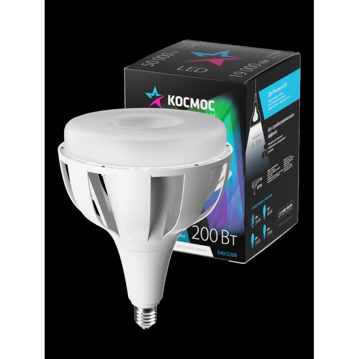 Лампа светодиодная LED 200Вт 220В E40 D170х248 4500К белый 19000 лм Лампа светодиодная LED 200Вт 220В E40 D170х248 4500К белый 19000 лм