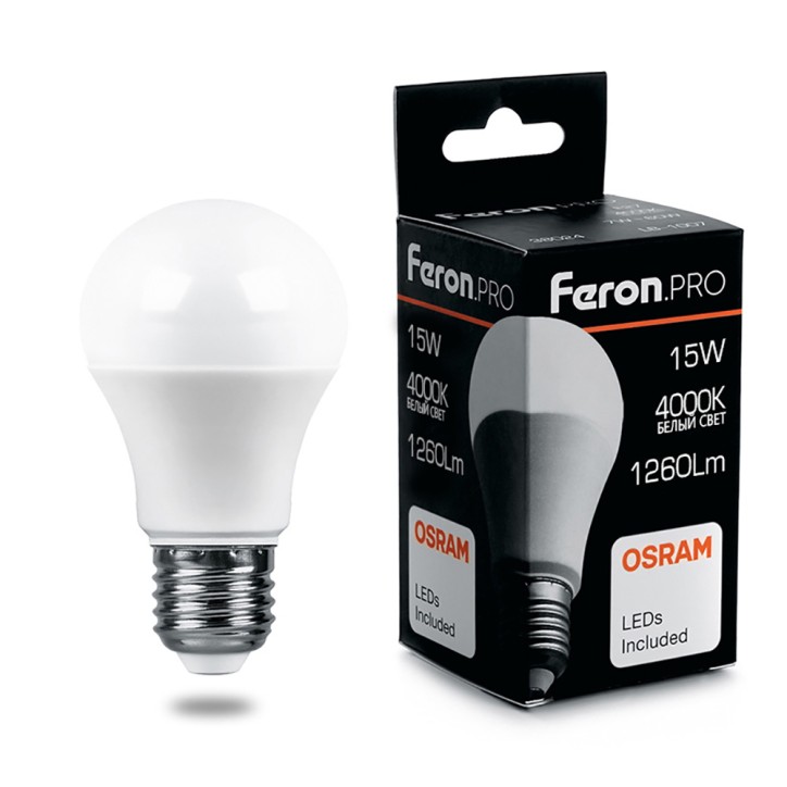 Лампа светодиодная LED 15вт Е27 белый Feron.PRO Лампа светодиодная LED 15вт Е27 белый Feron.PRO