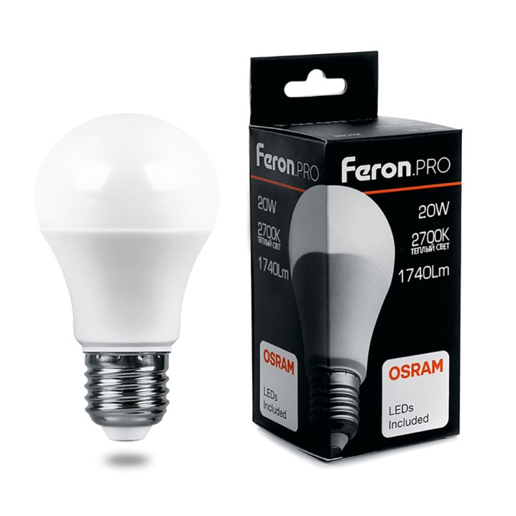 Лампа светодиодная LED 20вт Е27 теплый Feron.PRO Лампа светодиодная LED 20вт Е27 теплый Feron.PRO