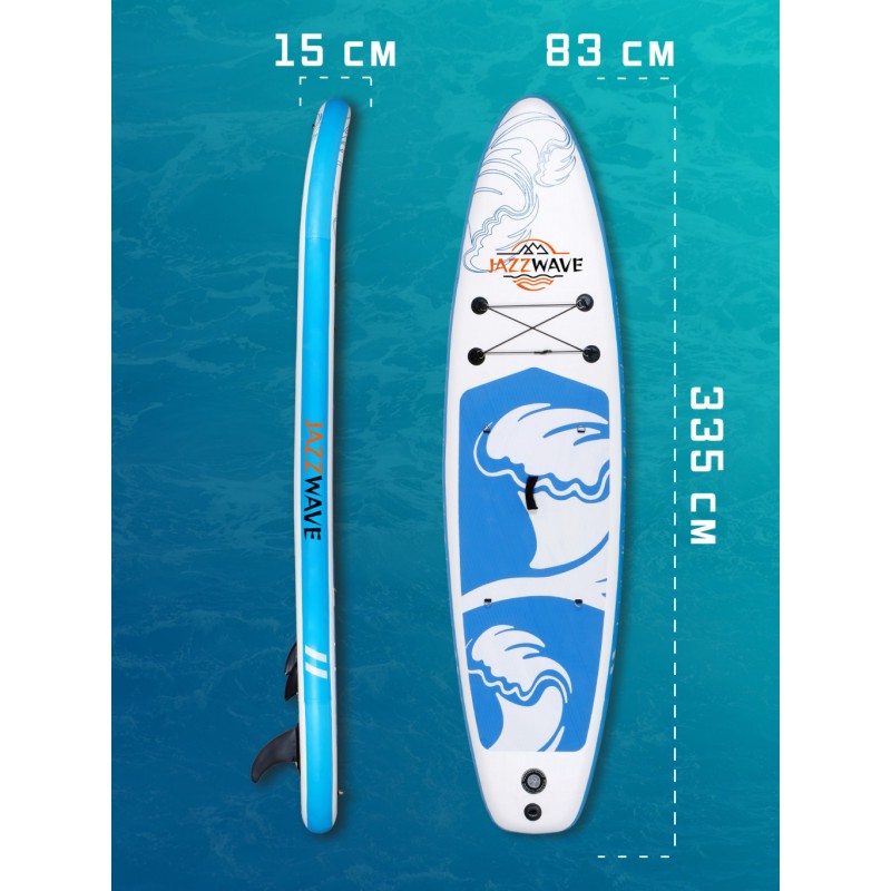 SUP-доска 335х83х15см голубой+белый JAZZWAve N2L