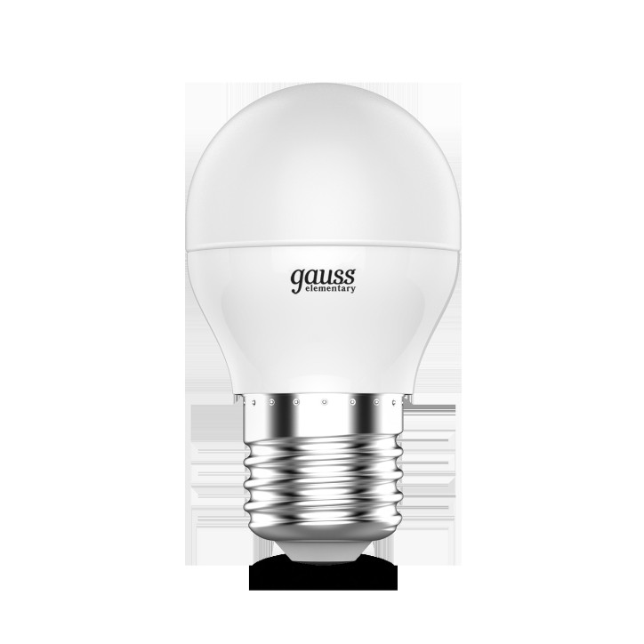 Лампа Gauss Elementary Шар 6W 450lm 4100K Е27 LED 1/10/100