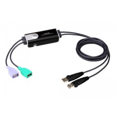 Переключатель, электрон., KVM+Audio, 1 user USB+VGA -» 2 cpu USB+VGA, со встрШнурами USB 2x1.2м., 2048x153KVM-переключатель ATEN