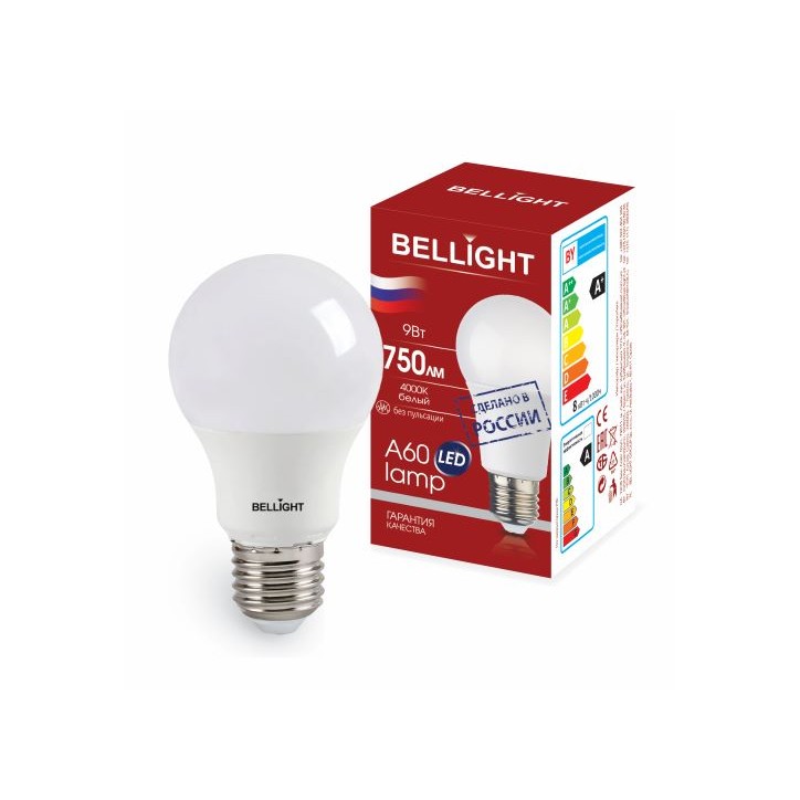 Лампа светодиодная LED 9Вт Е27 220 4000К 750Лм Bellight