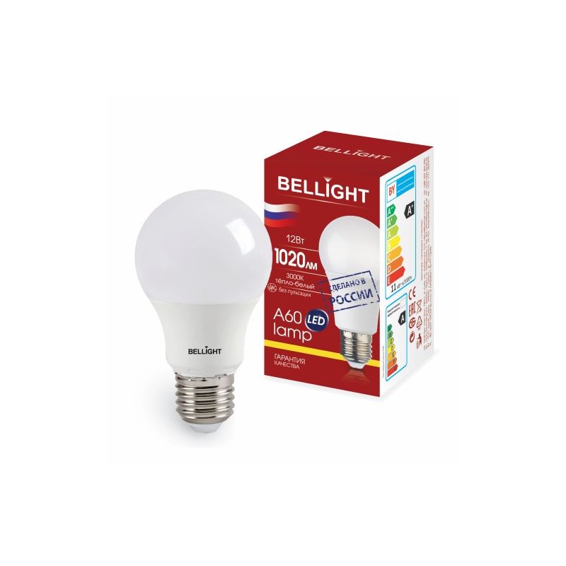 Лампа светодиодная LED 12Вт Е27 220 3000К 1020Лм Bellight