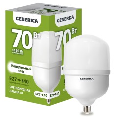 Лампа светодиодная HP 70Вт 230В 4000К E27-E40 GENERICA