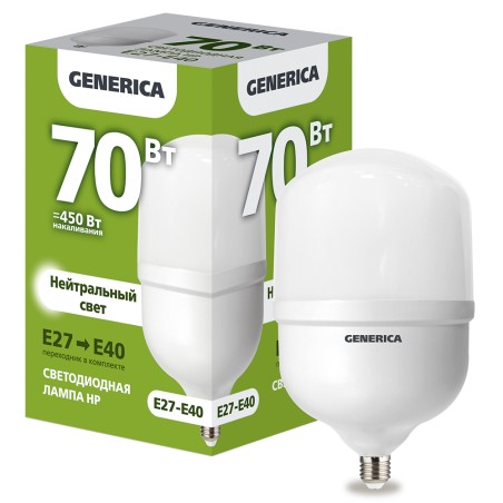 Лампа светодиодная HP 70Вт 230В 4000К E27-E40 GENERICA